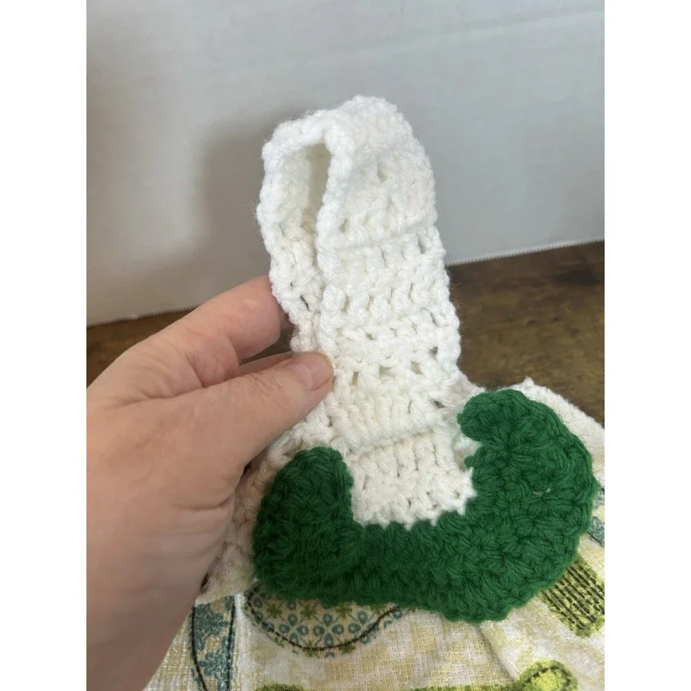 Set Of 2 Hanging Kitchen Towels Crochet Top Spoon Fork Farmhouse Decor Rustic
